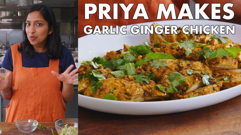 Priya Makes Garlic Ginger Chicken