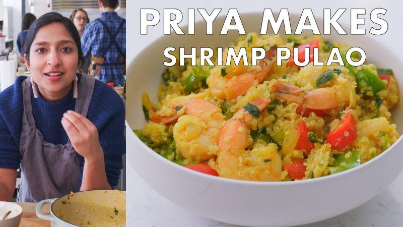 Priya Makes Shrimp Pulao with Quinoa